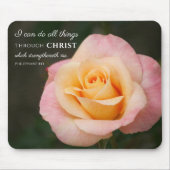 Alle Dinge durch Christus Philippinen 4:13 Rose Mousepad (Vorne)