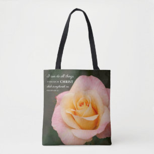 Alle Dinge durch Christus Philippinen 4:13 Rose Tasche