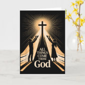 Alle Dinge kommen von Gott Christliche Anbetung Ei Karte (Gelbe Blume)