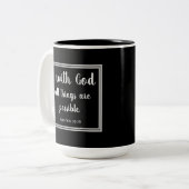 Alle Dinge möglich Schwarz-Weiß Inspiration Zweifarbige Tasse (Vorderseite Links)