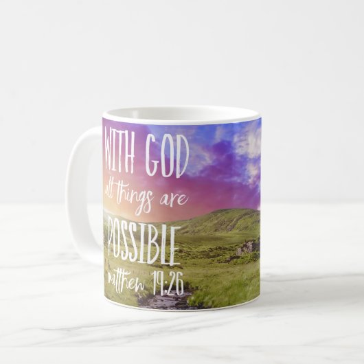 Alle Dinge sind möglich Bibel Verse Scripture Kaffeetasse (Vorderseite Links)