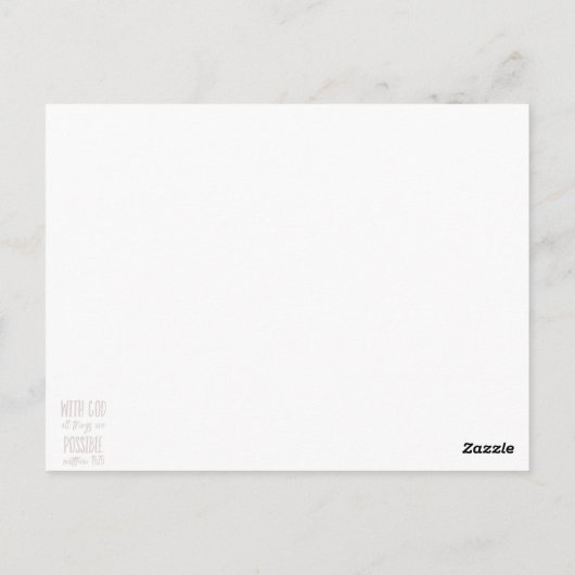 Alle Dinge sind möglich Bibel Verse Scripture Postkarte (Rückseite)