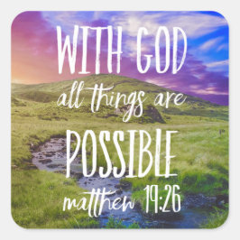 Alle Dinge sind möglich Bibel Verse Scripture Quadratischer Aufkleber