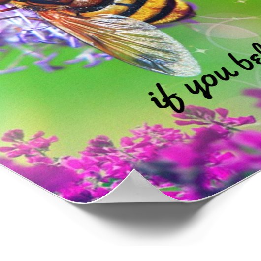 Alle Dinge sind möglich Bumble Bee Quote Matte Poster (Ecke)