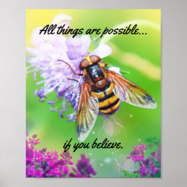 Alle Dinge sind möglich Bumble Bee Quote Matte Poster