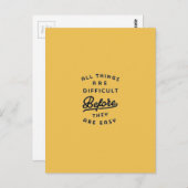 ALLE DINGE SIND SCHWIERIG, BEVOR SIE EINFACH SIND POSTKARTE (Vorne/Hinten)