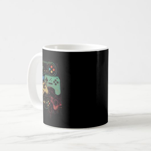 Alle Dinge Video Game Controller Gamer Grafik Kaffeetasse (Vorderseite Links)