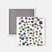 Alle Edelsteine farbig Magnet (Vorderseite/Rückseite)