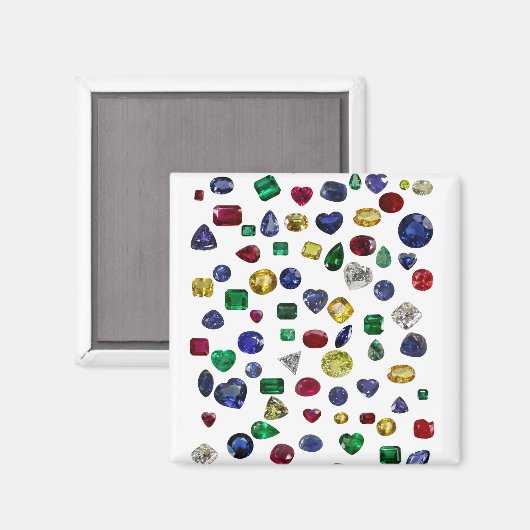 Alle Edelsteine farbig Magnet (Vorderseite/Rückseite)