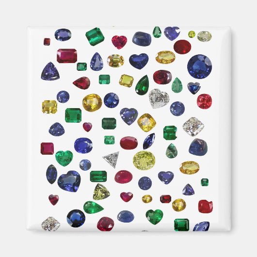 Alle Edelsteine farbig Magnet (Vorne)