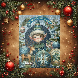 Alle Elfen-Schneeflocken zum Weihnachtsfest eingel Puzzle