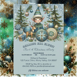 Alle Elfen Snowflakes Hail Weihnachtsfeiertag Part Einladung