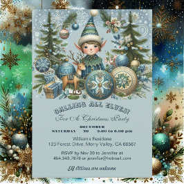 Alle Elfen Snowflakes Hail Weihnachtsfeiertag Part Einladung