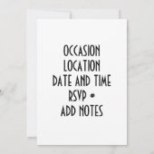 ALLE EREIGNISSE/EINLADUNG EINLADUNG (Rückseite)