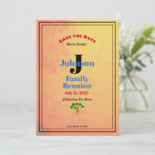 Alle Familiennamen Old World Map Family Wiedersehe Einladung (Stehend Vorderseite)