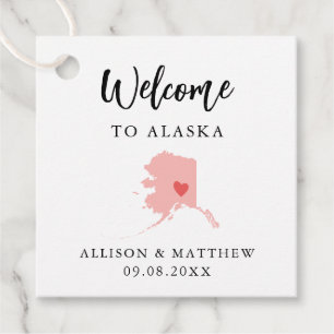 Alle Farbe Alaska Hochzeitungs Begrüßungstags Geschenkanhänger