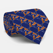 Alle Farbe Blau und Orange Star von David Pattern Krawatte (Gerollt)