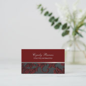 Alle Farben mit der Red Damask Business Card Visitenkarte (Stehend Vorderseite)