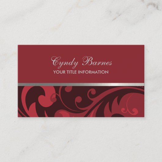 Alle Farben mit der Red Damask Business Card Visitenkarte (Vorderseite)