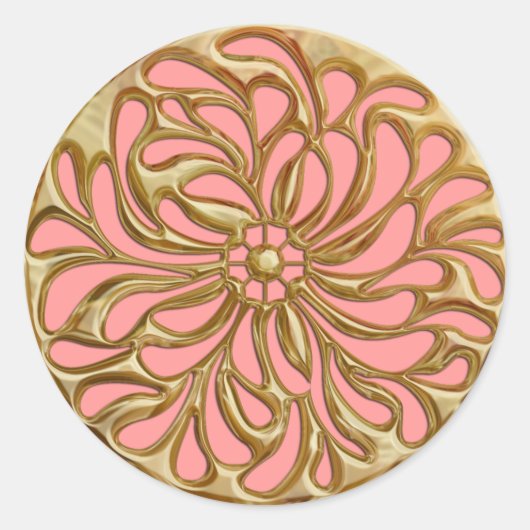 Alle Farben mit Gold-Design-Siegel Runder Aufkleber (Vorderseite)