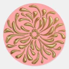 Alle Farben mit Gold-Design-Siegel Runder Aufkleber
