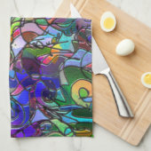 Alle Farben mit Wirbel und Linien Küchentuch (Viertel Falte)