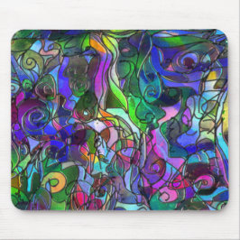 Alle Farben mit Wirbel und Linien Mousepad
