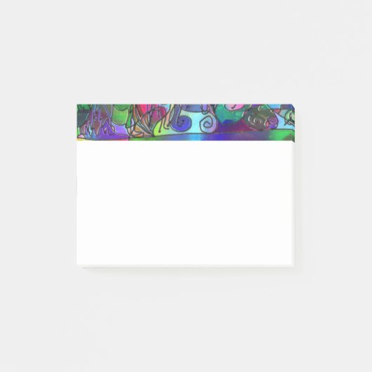 Alle Farben mit Wirbel und Linien Post-it Klebezettel (Vorderseite)