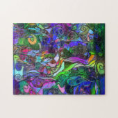 Alle Farben mit Wirbel und Linien Puzzle (Horizontal)