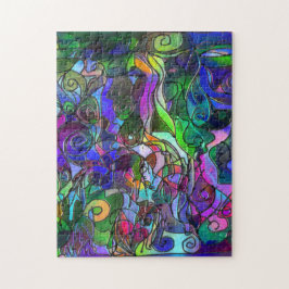 Alle Farben mit Wirbel und Linien Puzzle
