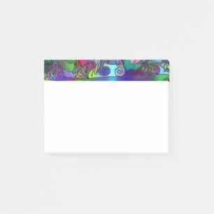 Alle Farben mit Wirbeln und Linien Post-it Klebezettel