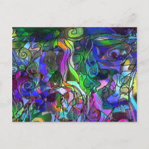 Alle Farben mit Wirbeln und Linien Postkarte