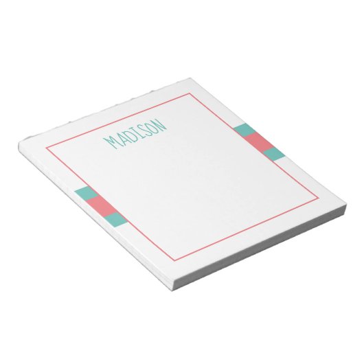 Alle Farben - Personalisierter Notepad auf den Fla Notizblock (angewinkelt)