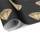 Alle Farben- und Gold-Diamant-Muster-Overlays Geschenkpapier (Rolleneckpunkt)