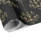 Alle Farben und Gold Kronleuchter Overlay Geschenkpapier (Rolleneckpunkt)