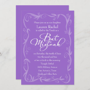 Alle farbigen Blätter Rand Rahmen Bat Mitzvah Einladung