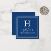 Alle farbigen - klassische Monogramm-Geschenkkarte Mitteilungskarte (Vorderseite/Rückseite Beispiel)