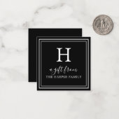 Alle farbigen - klassische Monogramm-Geschenkkarte Mitteilungskarte (Vorderseite/Rückseite Beispiel)