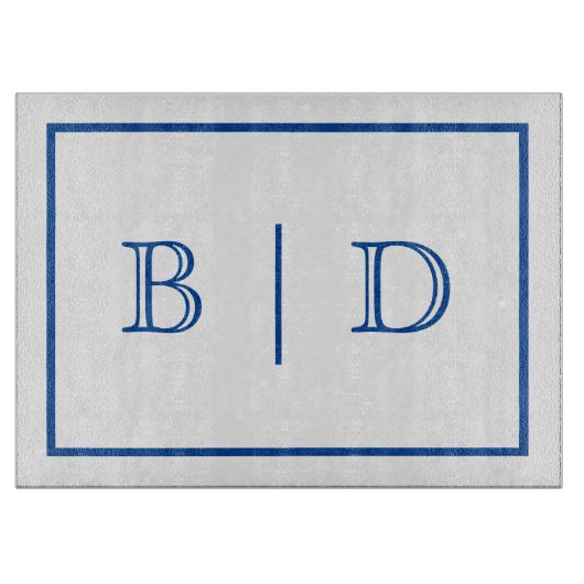 Alle farbigen, zweistelligen Monogramm-Glasschneid Schneidebrett (Vorderseite)