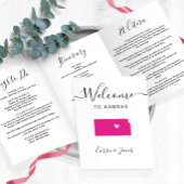 Alle Farbkansas Hochzeitungs-Begrüßungsschreiben Dreifach-gefaltete Programmkarte