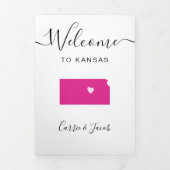 Alle Farbkansas Hochzeitungs-Begrüßungsschreiben Dreifach-gefaltete Programmkarte (Cover)