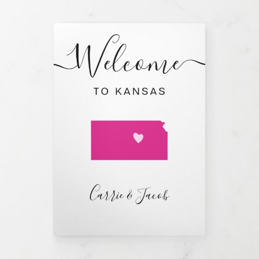 Alle Farbkansas Hochzeitungs-Begrüßungsschreiben Dreifach-gefaltete Programmkarte (Cover)