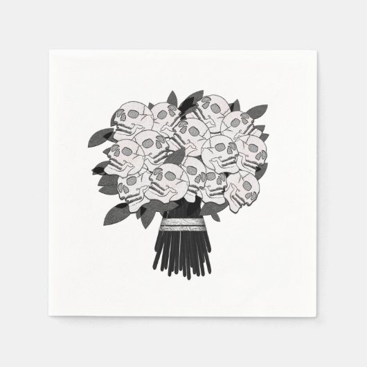 Alle Farbstoffe* Schwarz-Weiß-Rose-Bouquet Serviette (Vorderseite)