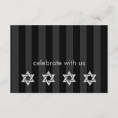 Alle Farbstreifen Silber Stars von David Empfang Einladung (Vorderseite)