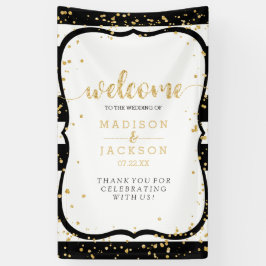 Alle Farbstreifen und Gold Confetti Hochzeiten wil Banner
