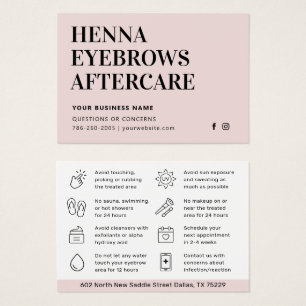 Alle Farbton Henna Brows Aftercare Card Ratschläge