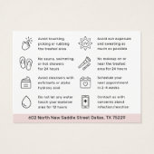 Alle Farbton Henna Brows Aftercare Card Ratschläge (Rückseite)