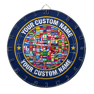 Alle Flaggen Dartboard, Benutzerdefinierter Name S Dartscheibe