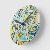 Alle Formen und Größen Moderne Bauhaus Geometrisch Runde Wanduhr (Winkel)