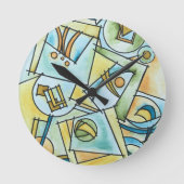 Alle Formen und Größen Moderne Bauhaus Geometrisch Runde Wanduhr (Vorderseite)
